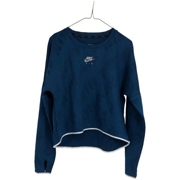 Nike Air blue midlayer DriFit crew long sleeve running  top size M - Picture 2 of 16